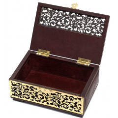 043-10-05 Шкатулка кожаная прямоугольная Гольд 