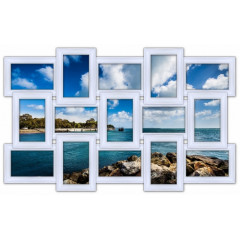 Горизонт деревянная мультирамка белая