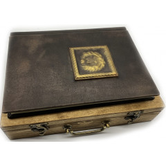 LEO кожаный альбом в кейсе из дерева под наклейку