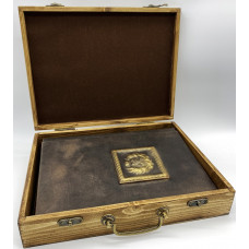 LEO кожаный альбом в кейсе из дерева под наклейку