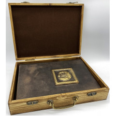 LEO кожаный альбом в кейсе из дерева под наклейку