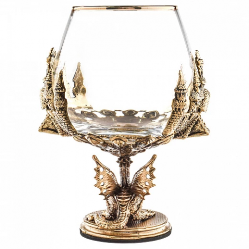 Бокал для коньяка ручной работы Дракон на шаре 420 мл в подарочной коробке 10059492