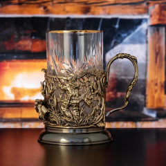 Подстаканник ручной работы Охота на Уток в деревянной шкатулке 13000088