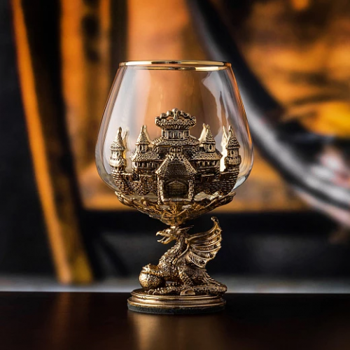 Бокал для коньяка ручной работы Дракон на шаре 420 мл в подарочной коробке 10059492