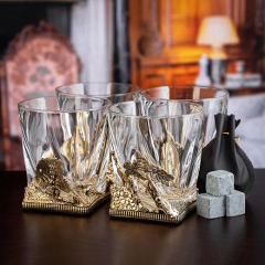 Набор из 4-х бокалов для виски ручная работа Охота на оленя 1200104