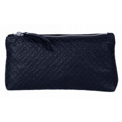 048-08-32/1 Косметичка кожаная Компакт синяя