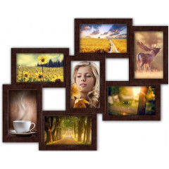 Меркурий 07-1 деревянная коричневая мультирамка