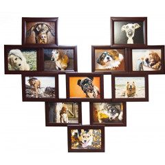 Большое сердце коричневое мультирамка