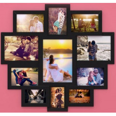 Люкс-3 деревянная чёрная мультирамка