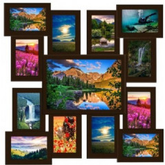 Восторг деревянная коричневая мультирамка