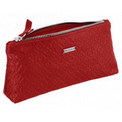 048-08-32/7 Косметичка кожаная Компакт красная