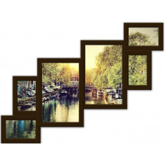 Лесенка 6-2 деревянная мультирамка коричневая