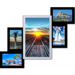 Лесенка 5-4 деревянная мультирамка чёрно-белая