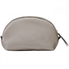 048-08-51/5 Косметичка кожаная серебро