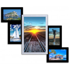 Лесенка 5-4 деревянная мультирамка чёрно-белая