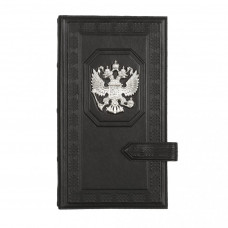 006-16-53А визитница мужская «Государь» с посеребренным орлом
