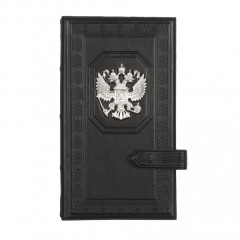 006-16-53А визитница мужская «Государь» с посеребренным орлом