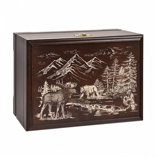 Стопка-перевертыш "Кабан"(лафитник) в деревянной шкатулке GP-10056349