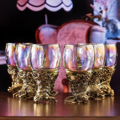 Набор стопок из 6-ти стопок-перевертышей в деревянной шкатулке GP-300707