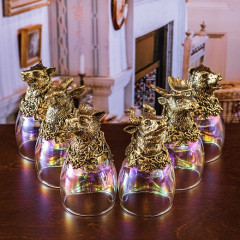 Набор стопок из 6-ти стопок-перевертышей в деревянной шкатулке GP-300707