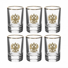 Набор 6 стопок (двойная обводка) Герб (латунь), GP-10056679