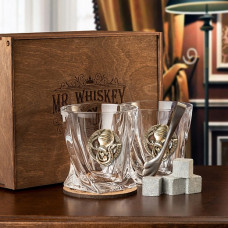 Набор 2 бокала для виски с накладкой "Водолей", в шкатулке Mr Whiskey 520059391