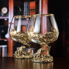 Набор 2 бокала для коньяка "Тигр 1", в подарочной упаковке