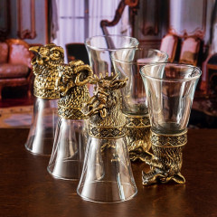 Набор из 6-ти стопок перевертышей Забавные звери  в деревянной шкатулке с гравировкой GP-300664