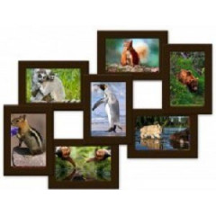 Меркурий 07-1 деревянная коричневая мультирамка