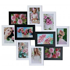 Вега чёрно-белая деревянная мультирамка