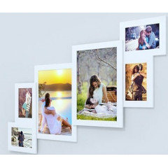 Лесенка-6 деревянная белая мультирамка