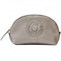 048-08-51/5 Косметичка кожаная серебро