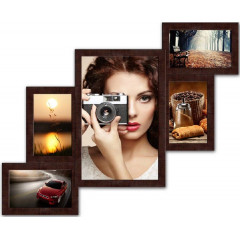 Лесенка 5-1 деревянная мультирамка коричневая