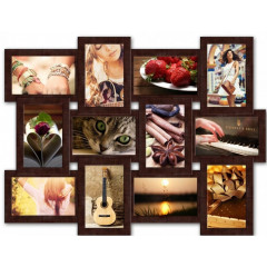 Story-1 деревянная коричневая мультирамка