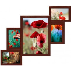 Лесенка 5-1 деревянная мультирамка коричневая