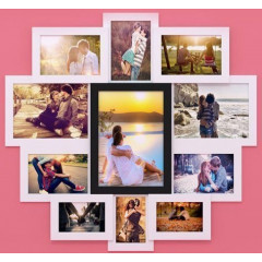 Люкс-2 деревянная чёрно-белая мультирамка