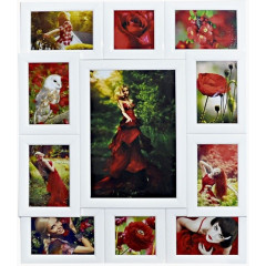 Гламур-2 белая деревянная мультирамка