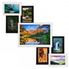 Лесенка-7.1 деревянная чёрно-белая мультирамка