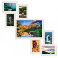 Лесенка-7 белая деревянная мультирамка