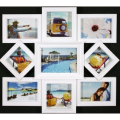 Калейдоскоп-3 деревянная белая мультирамка