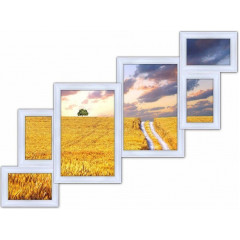 Лесенка-6 деревянная белая мультирамка