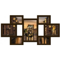Гармония-1 коричневая деревянная мультирамка