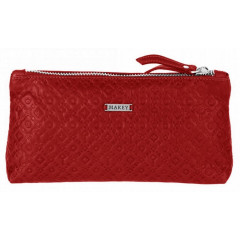 048-08-32/7 Косметичка кожаная Компакт красная