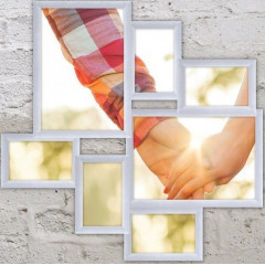 Геометрия-2 белая деревянная мультирамка