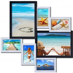 Геометрия-5 чёрно-белая деревянная мультирамка