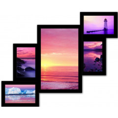 Лесенка 5-3 деревянная мультирамка чёрная