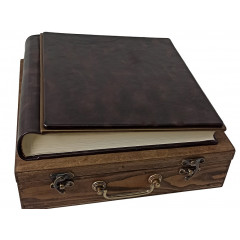 Classic-1 кожаный фотоальбом в кейсе дерево