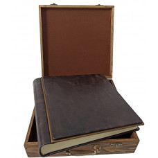 Classic-1 кожаный фотоальбом в кейсе дерево