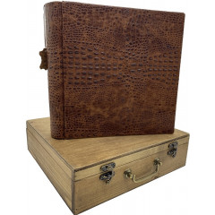 Aligator люкс кожаный фотоальбом в кейсе