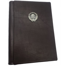 Герб СССР кожаный альбом под наклейку